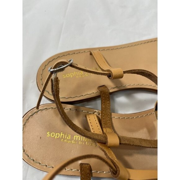 Sophia Milano Calf Hair Animal Print Leather Sandals, Size 8 - Picture 5 of 14